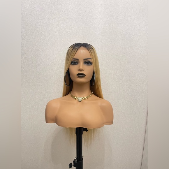 New! 20” 4x4 Lace Closure Wig, Human Hair Customized Ombre 4/27 - Picture 1 of 11